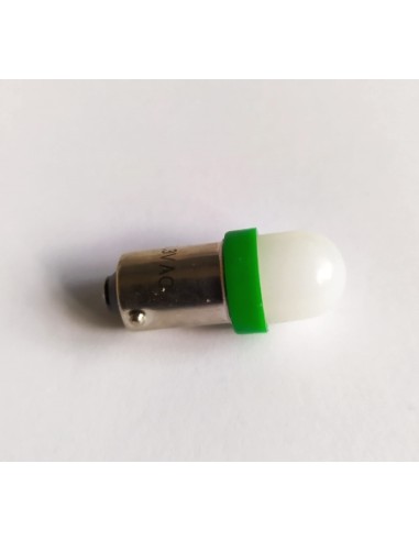 44 Green/Verde Pinball LED PRO, 5630 2SMD BA9S , milky dome/satinata, AC/DC 6.3V, con dissipatore (NON GHOSTING)