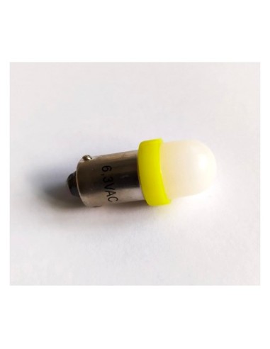 44 Yellow/Gialla Pinball LED PRO, 5630 2SMD BA9S , milky dome/satinata, AC/DC 6.3V, con dissipatore (NON GHOSTING)